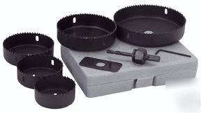 10 pc., 2-1/2'' - 5'' hole saw kit with case