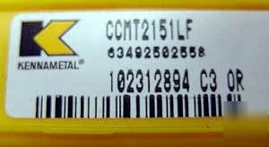10 pcs kennametal ccmt 21.51-lf, kc 850 carbide inserts