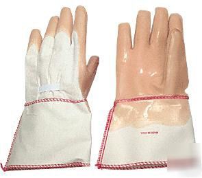 Gauntlet cuff smooth natural rubber palm gloves glass