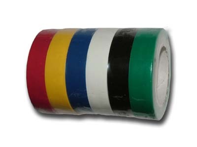 Multi-colored electrical tape, 6 rolls, 20FT each