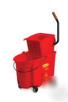 Wavebrake mop bucket wringer combo red rcp 7588-88