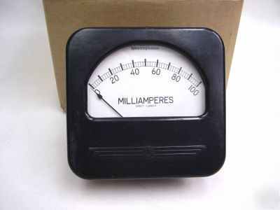 Westinghouse vintage 0-100 ma dc panel milliammeter 