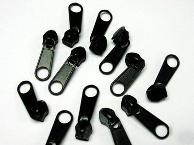 #5 nylon coil zipper sliders long-pull black (580) 25PC