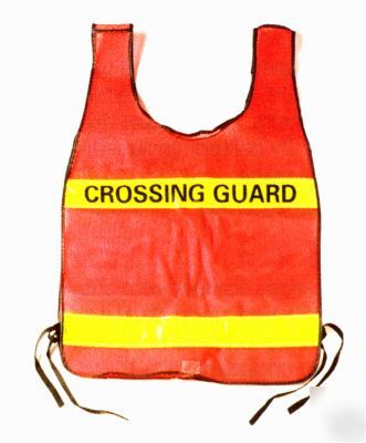 Crossing guard orange reflective safety vest fits all