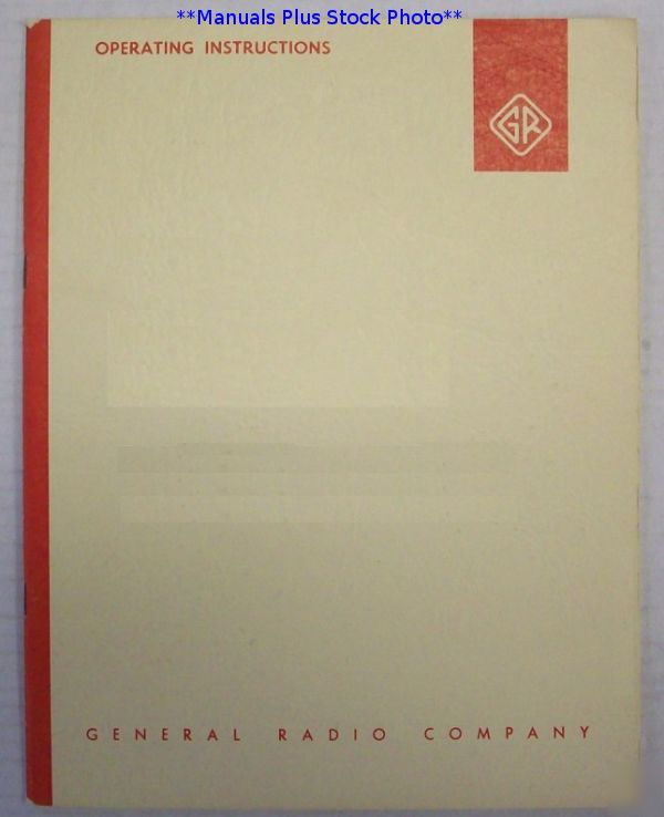 General radio gr 1651-a operating manual - $5 shipping 
