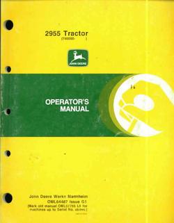 John deere operators manual for 2955 tractor tractors g