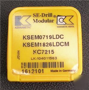 Kennametal KSEM0719LDC modular drill insert retail=$80