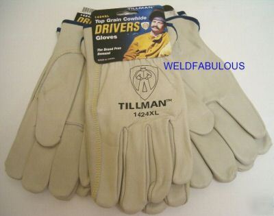 Tillman 1424 top grain cowhide drivers gloves x-large