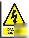415 volts sign-s. rigid-300X400MM(wa-021-rm)