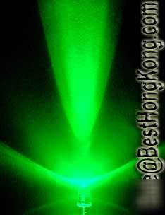 Green led set of 50 super bright 5MM 40000MCD+ f/r