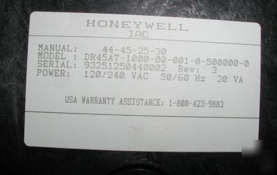 Honeywell DR45AT truline chart recorder 2 input w/alarm