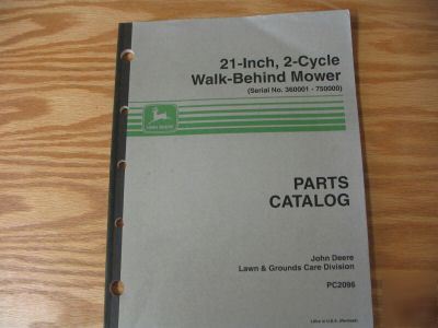 John deere 21 inch 2 cycle mower parts catalog manual