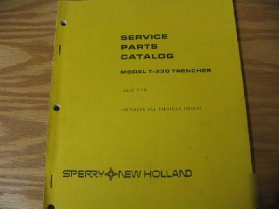 New holland t-330 trencher parts catalog manual