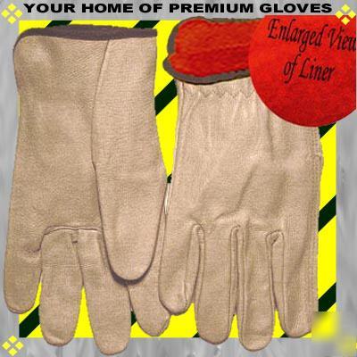 3PXL insulated lined leather pigskin driver glove ranch
