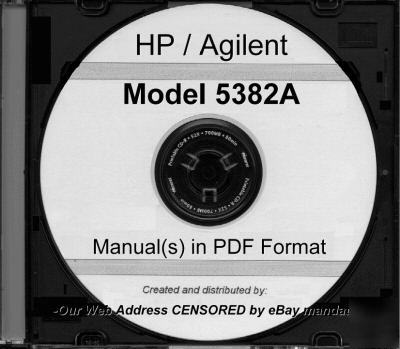 Agilent hp 5382A service and operation manual HP5382A