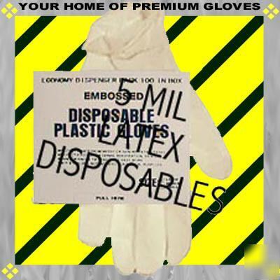 200 lg latex disposable glove mechanic work powder free