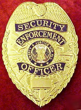 10 k gold plated security enforcement officer badge
