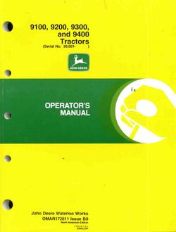 John deere operators manual 9100 9200 9300 9400 tractor