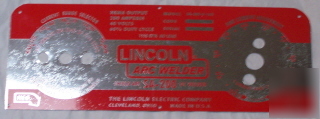 Lincoln welder sa-200-163 red & chrome control plate