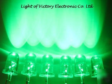 New 50 brightest 5MM pure green led lamp 25,000MCD f/r 