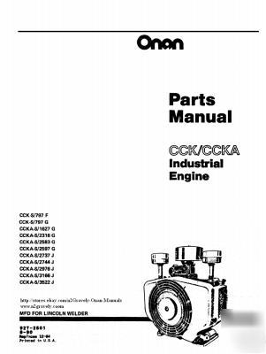 Onan cck/ccka parts manual 4A lincoln welder 927-2501