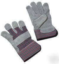 Work gloves leather palm premium 12PR 1 dz lot safety