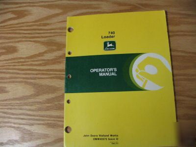 John deere 740 front loader operators manual