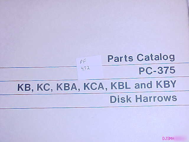John deere kb kc kba kbl kby disk harrows parts catalog
