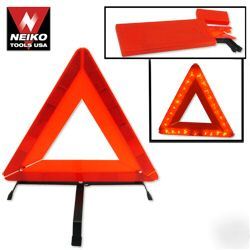 Led triangle warning reflector emergency highway safety