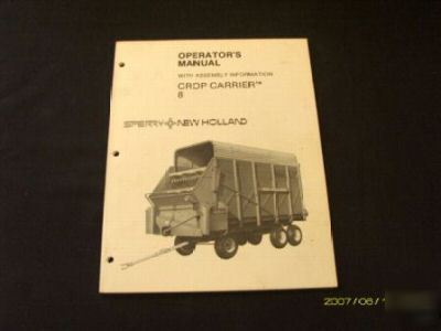 New holland 8 crop carrier wagon operators manual