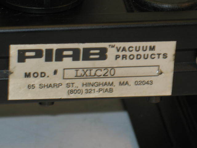 Piab vacuum pump w/ gauge LXLC20 dual 32.01.079 chips