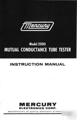 Vintage mercury 2000 mutual conductance tube tester