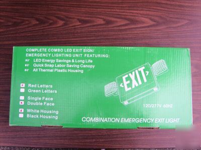Complete combination emergency exit light led exit sign