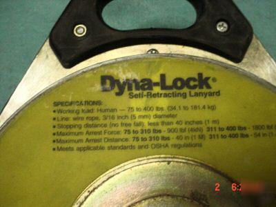 Dyna-lock self- retracting lanyard 16-50FT (save $$)