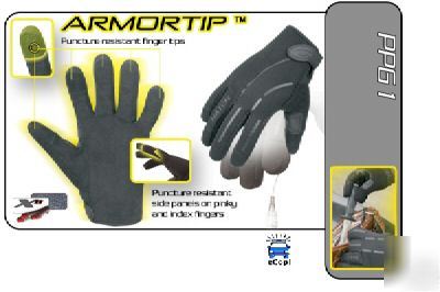 Hatch armortip puncture protective search gloves lg