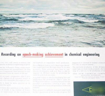 Dow chemical company engineering magnesium-5 1950S ads