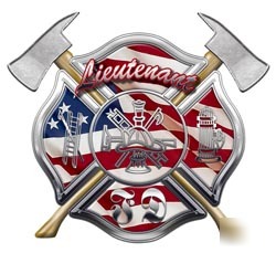 Firefighter lieutenant decal reflective 4