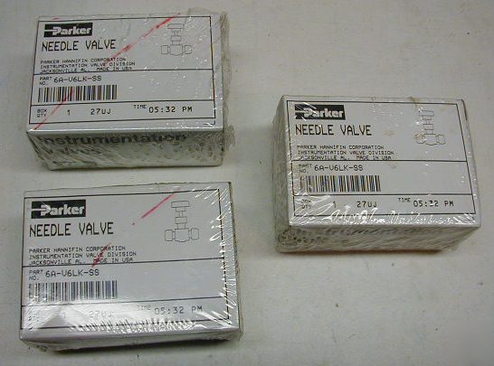 New 3 parker needle valves part 6A-V6LK-ss