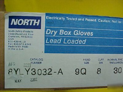 New north dry box hypalon lead loaded gloves 32
