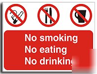 Smoke/eating/drink sign-s. rigid-600X450MM(mu-024-rv)