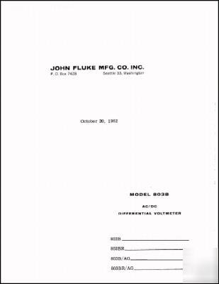 John fluke 803B service and operation manual