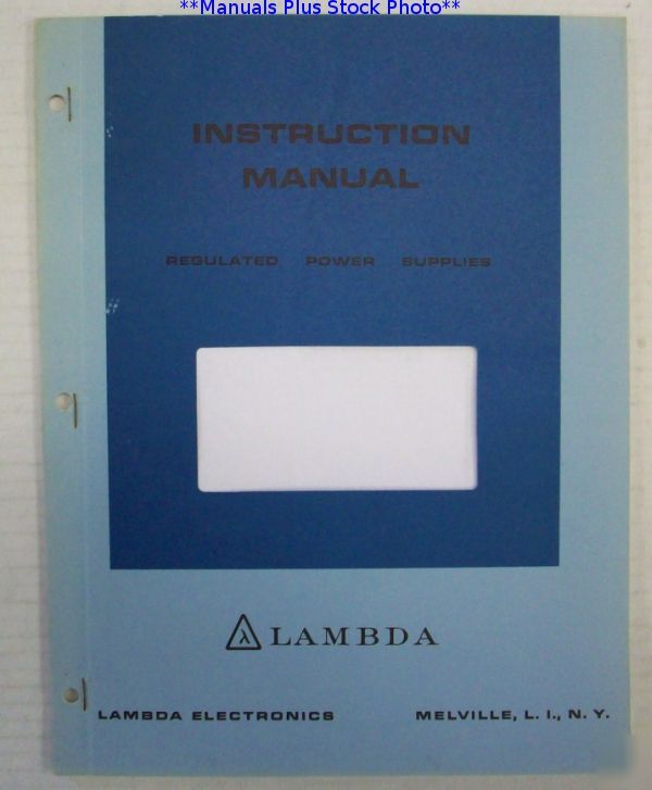 Lambda lcd-3 series op/service manual - $5 shipping 