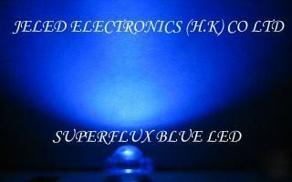 New 300X superflux blue 5MM r/h led lamp 10,000MCD f/s