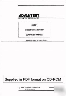 Advantest U3661 operation manual