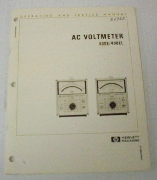 Hp 400E/400EL ac voltmeter operating and service manual