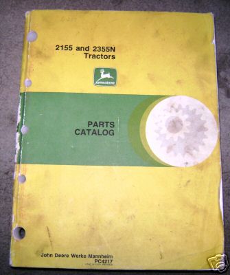 John deere 2155 & 2355N tractor parts catalog manual jd
