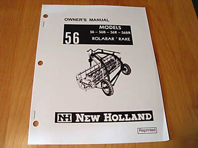 New holland 56 56B 56R hay rake operator's manual nh