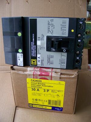 New square d FA34030 3POLE 30AMP 480V circuit breaker 
