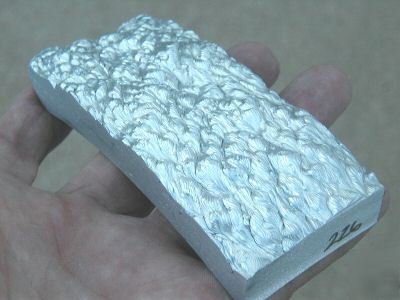 Ultrapure aluminum sample 99.9996% big 224 gms. 