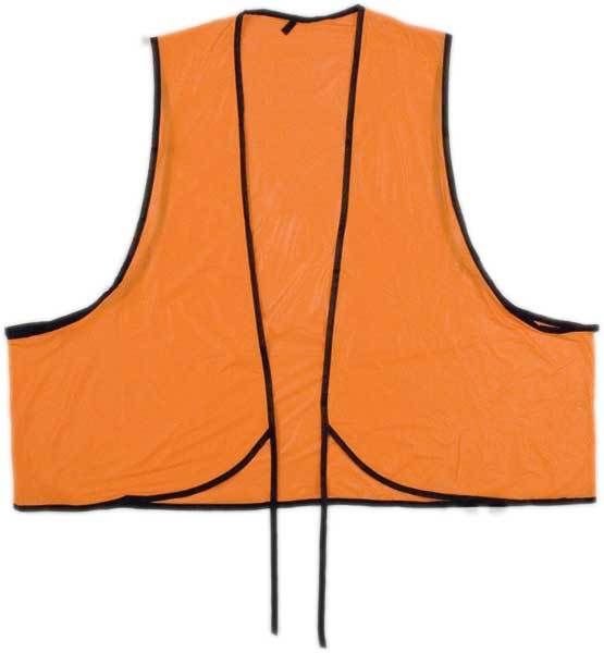 Vinyl orange tie-front construction hunting safety vest